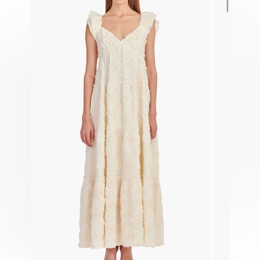 English Factory Ribbon Embroidered Tiered Maxi Dress